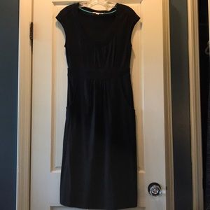Boden cap sleeve black jersey dress, size 4